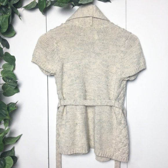 Aeropostale Cowl Neck Knit Cardigan Beige | Medium - Picture 3 of 4